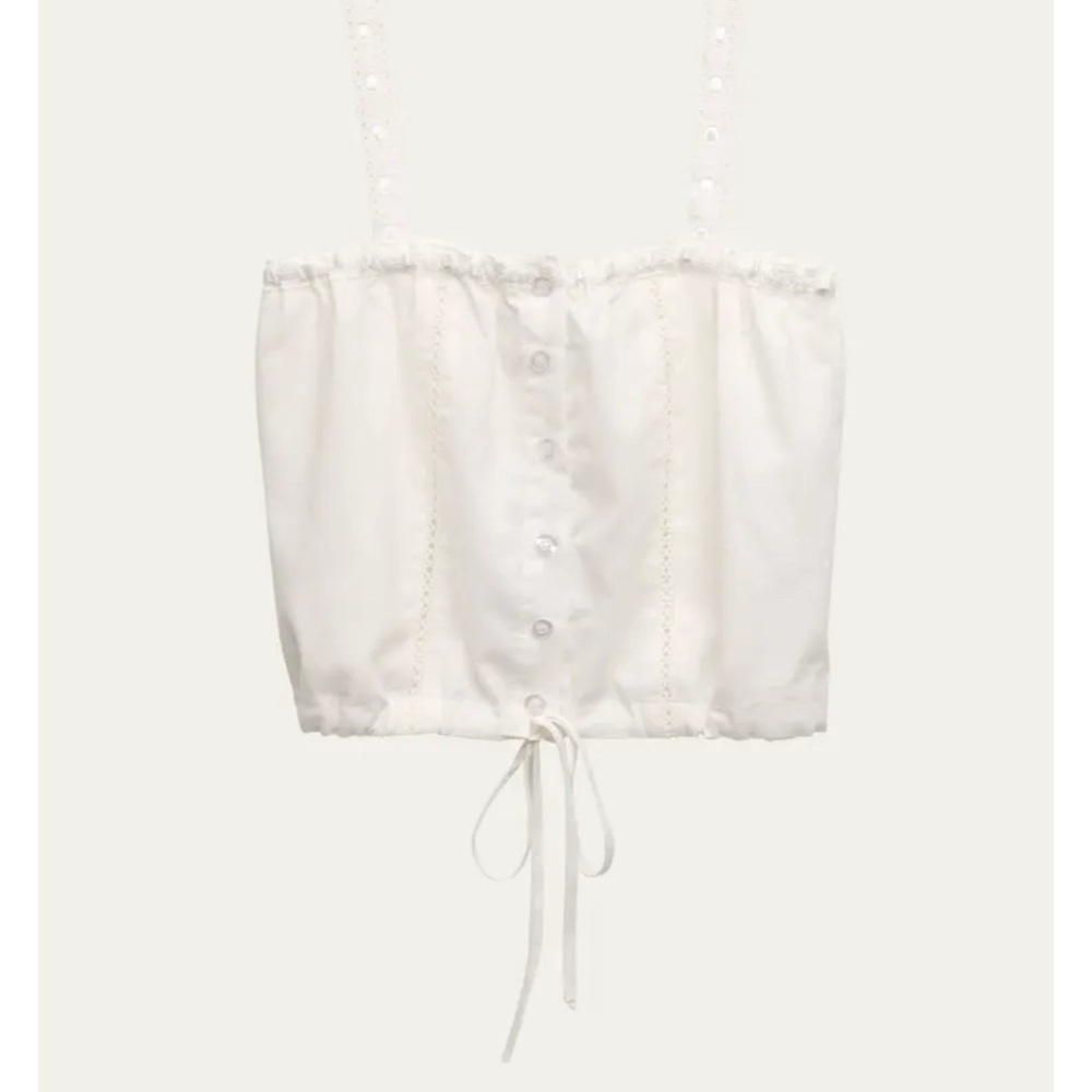 Katie J NYC White Eyelet Crop Top